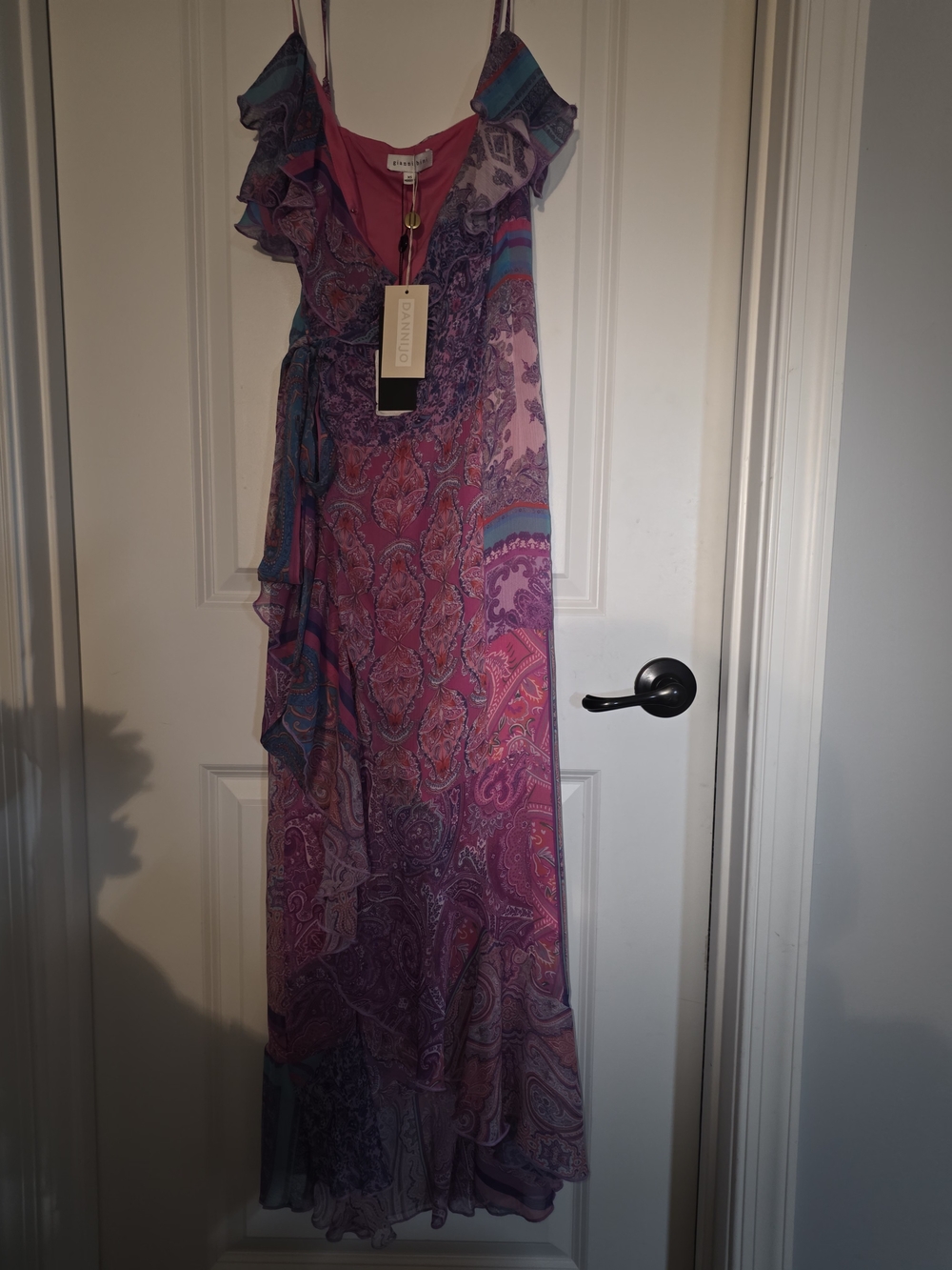 Gianni Bini Pink & Purple Paisley Maxi Dress